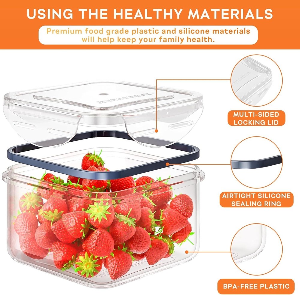 40pc Plastic Food Storage Containers Set Airtight Leakproof Stackable 20+20