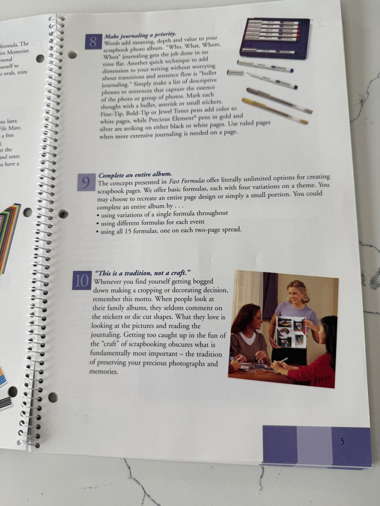 Creative Memories Fast Formulas Third Edition w/Journaling Box Section Layouts