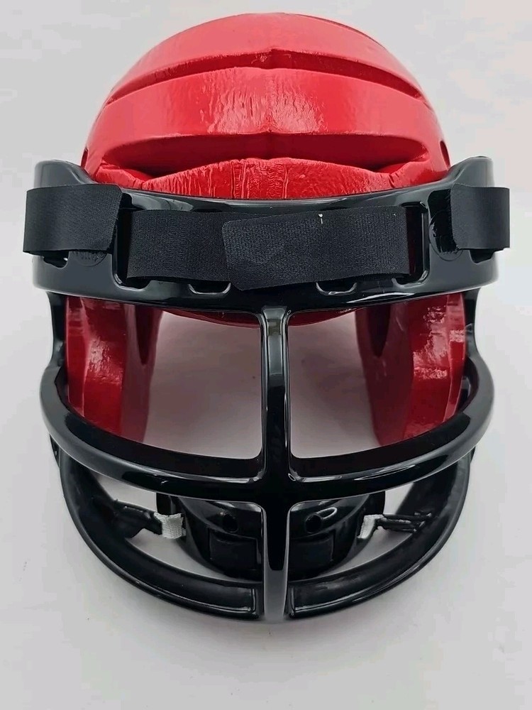 ProForce Lightning Karate Helmet w/ Faceguard Cage Face Shield- Red Large