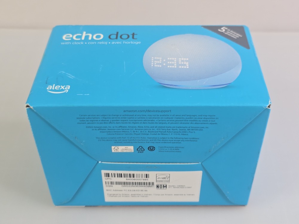 Amazon Echo Dot (5th Gen) Smart Speaker With Alexa & Clock Cloud FACTORY SEALED