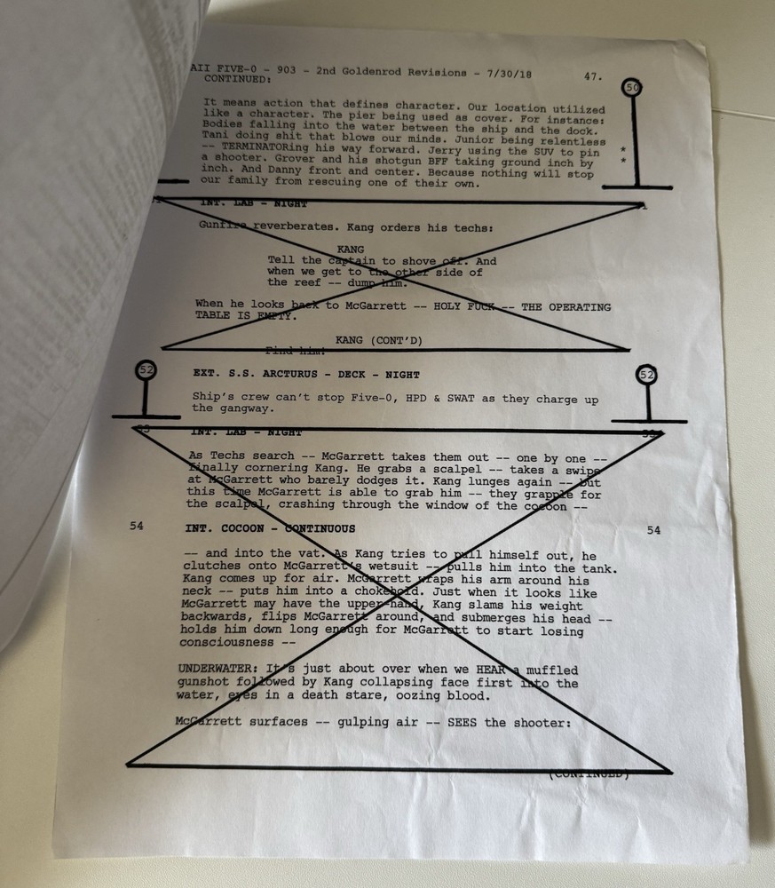 Hawaii Five-O Call Sheets With Script Segments