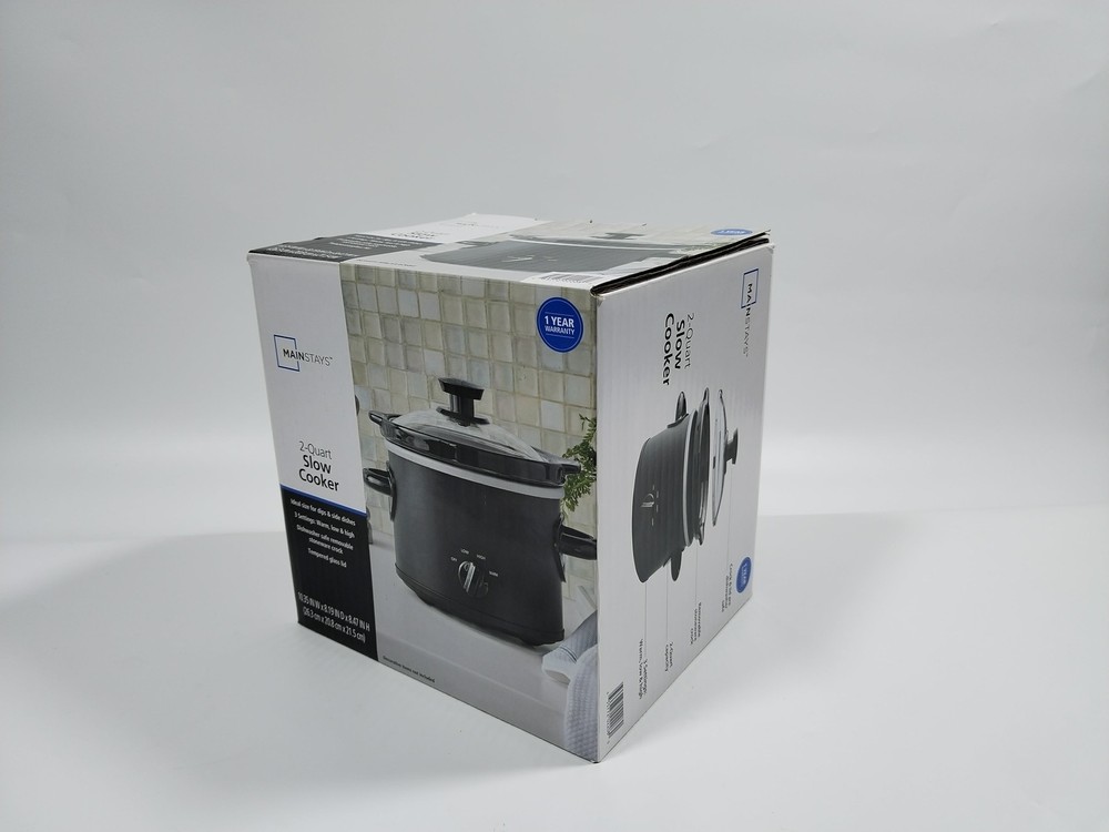 2 Quart Manual Slow Cooker, Durable Matte Black Finish