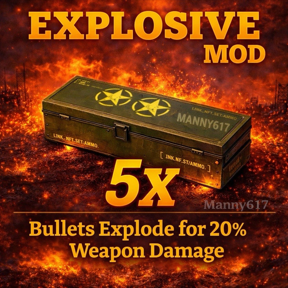 Fallout 76 Explosive Weapon Mod 5x PS4 PS5 Bullets Explode Fast Delivery
