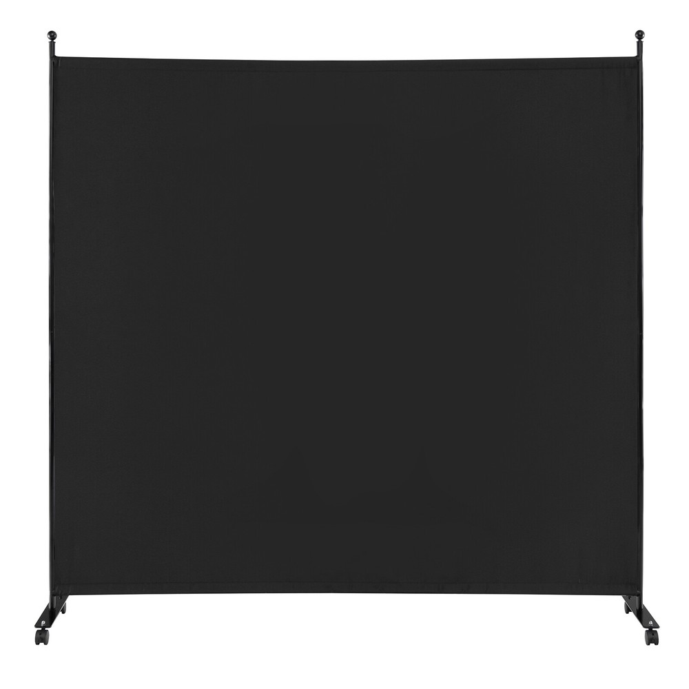 6FT Single Panel Room Divider w/ Wheels Rolling Fabric Partition Privacy Screen