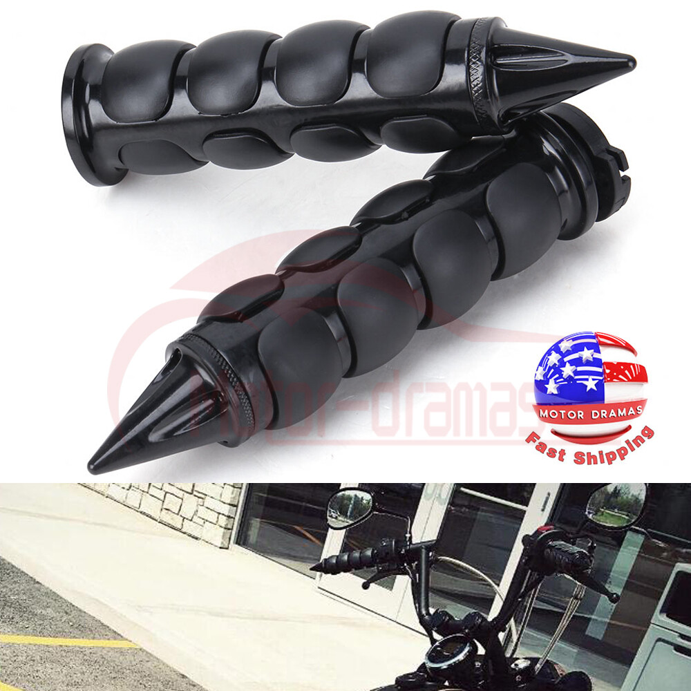1" Motorcycle Chrome Black Hand Grips Handlebar for Harley Yamaha Honda Kawasaki