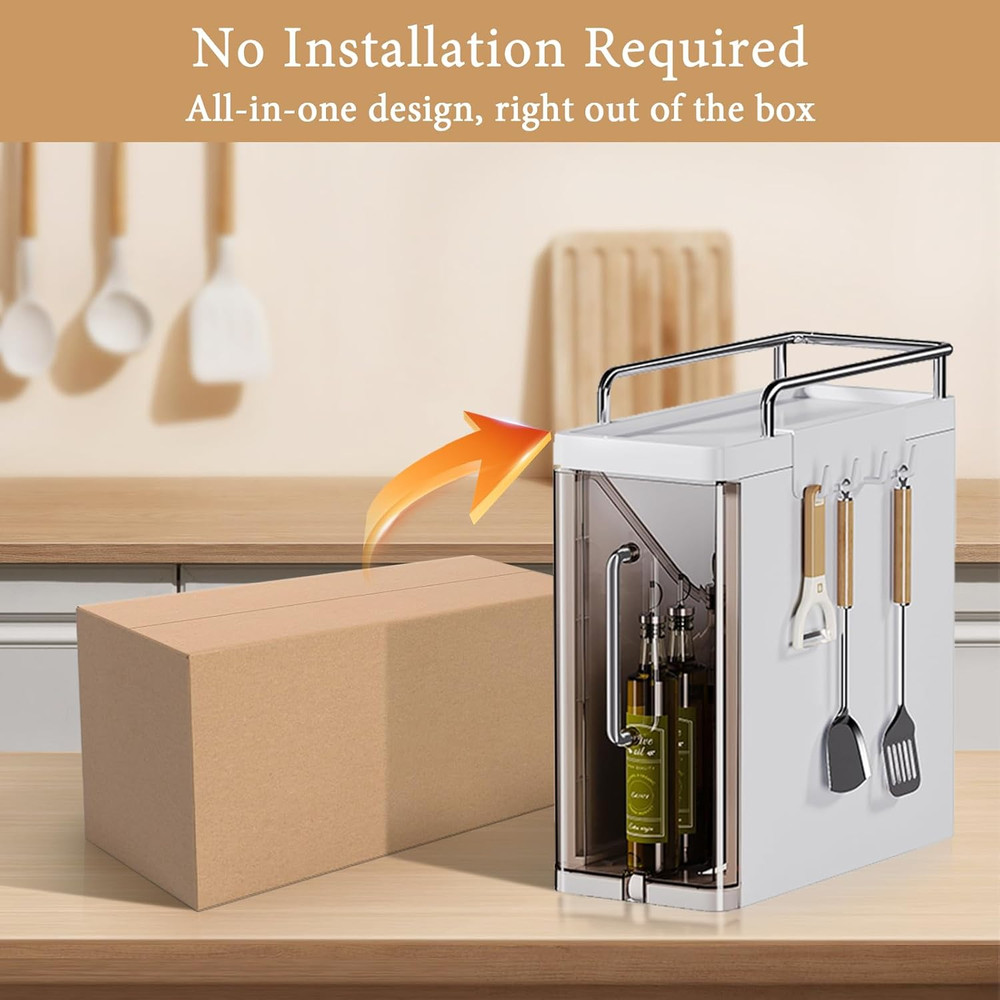 Pull Out Spice Rack Organizer, Plastic Drawers Organizer Desktop Storage Gap Cab