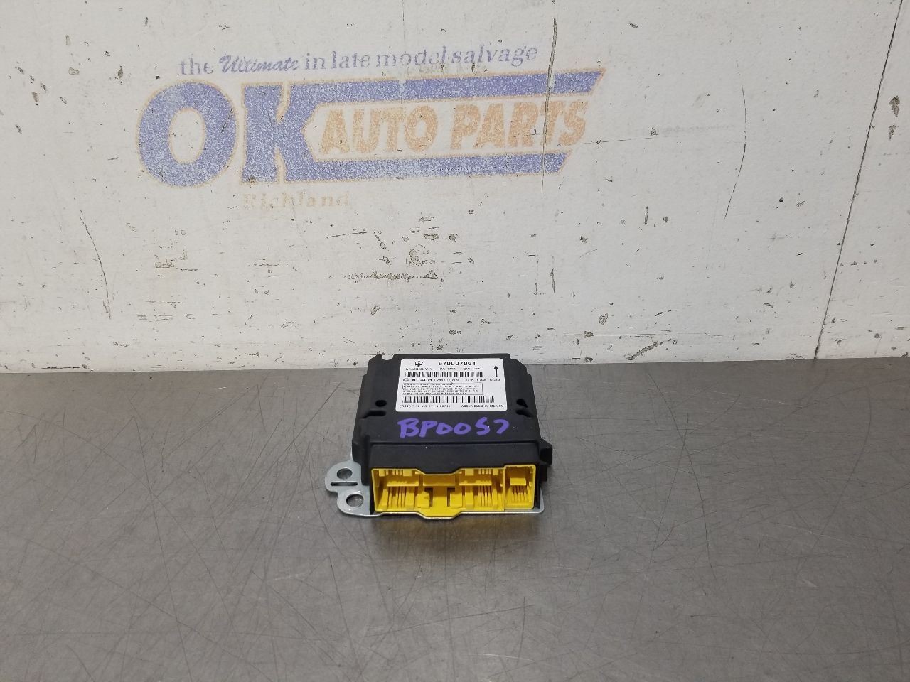 14 2014 MASERATI GHIBLI SQ4 SRS CONTROL MODULE 670007061