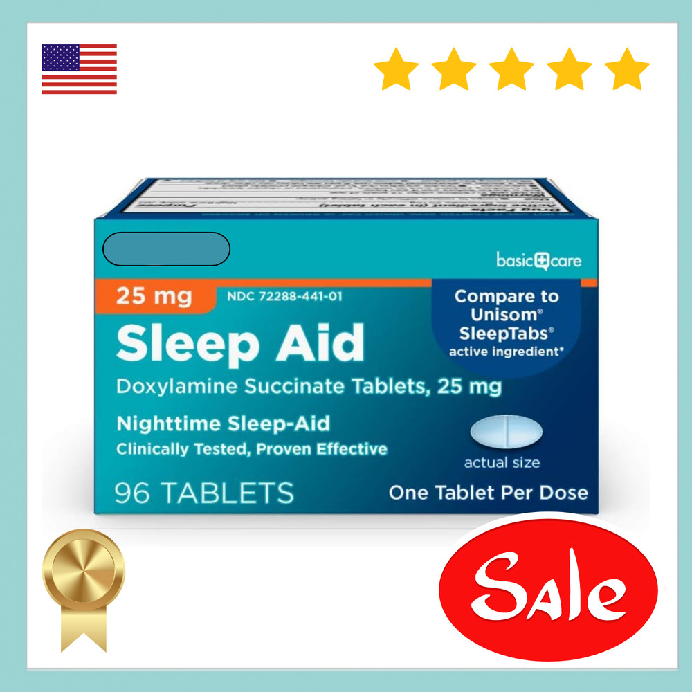 Basic Care Sleep Aid, Doxylamine Succinate Tablets, 25 mg, 96 Count