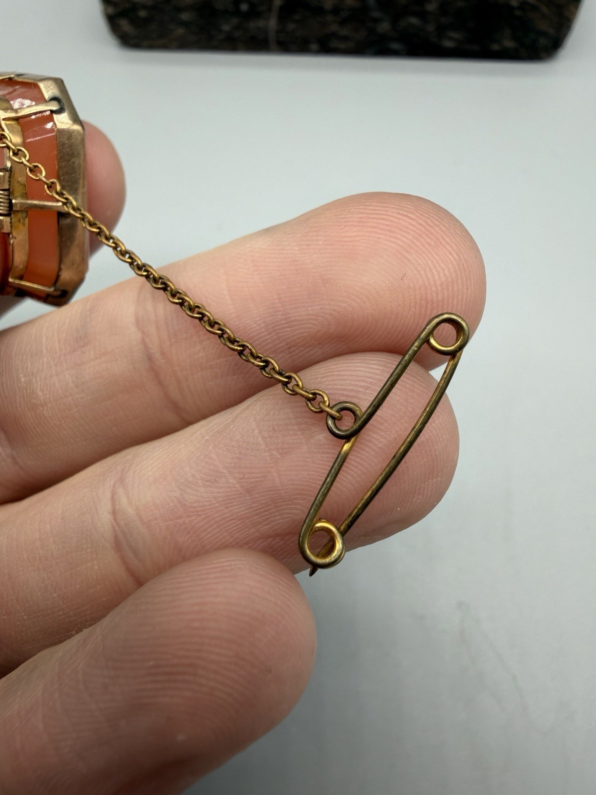 Antique Victorian 15k Gold Mounted Carnelian Seal Fob with Family Crest