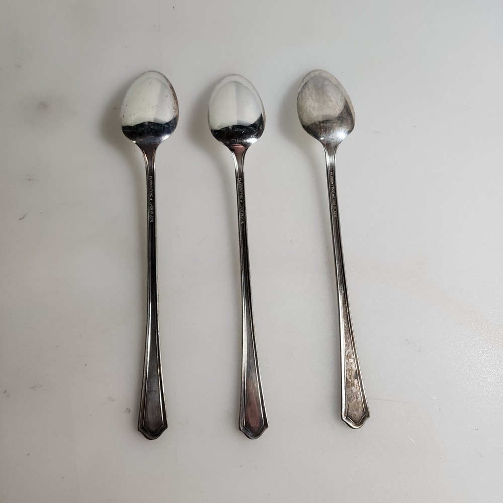 Lot of 3 Florentine Silverplate Tear Bowl Iced Tea Spoon