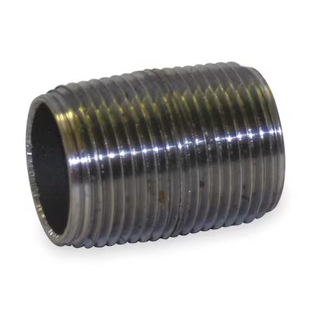 1" Mnpt X Mnpt Black Steel Black Close Pipe Nipple Schedule 80, 1Lmj2