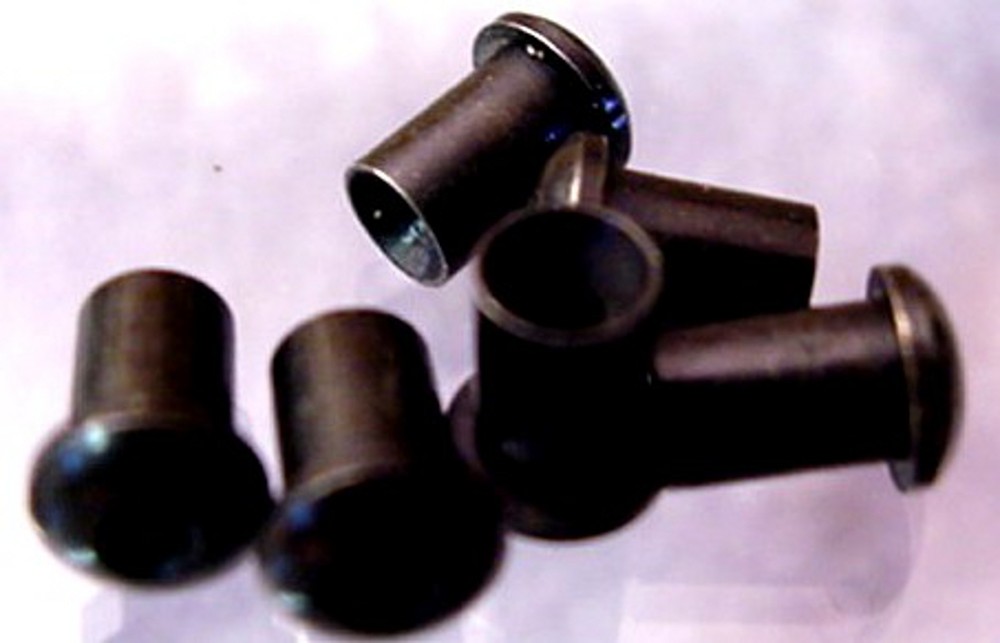 6 SMALL BLACK STRING FERRULES OR BUSHINGS FOR GUITAR