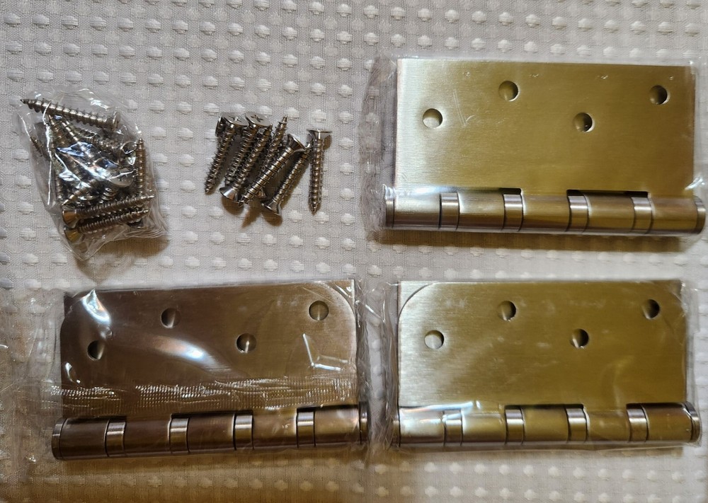 3 Pack 4" Yugada Silver Nickel Door Hinges NEW