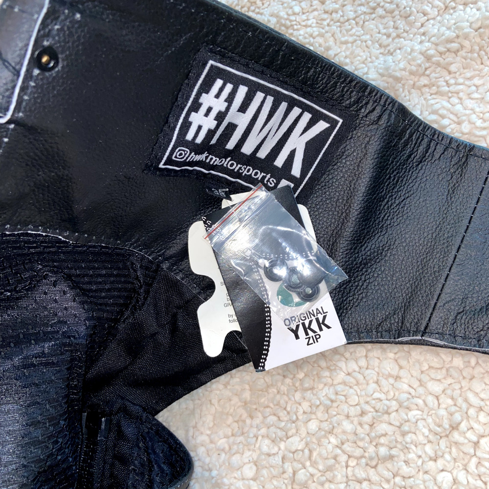 HWK Leather Motorcylce/Riding Chaps Size 12