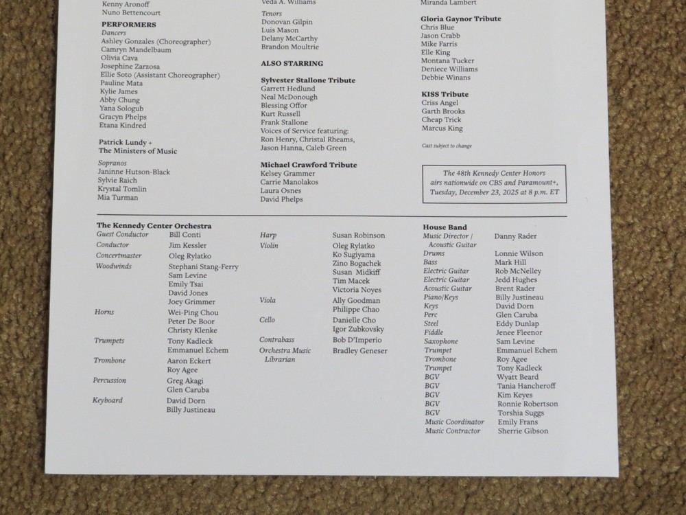 KISS KENNEDY CENTER HONORS 2025 PROGRAM BOOK ACE FREHLEY