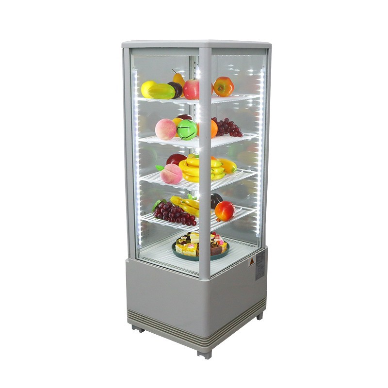 Open Box! 110V Vertical Glass Refrigerated Cake Display Cabinet Defogging Type