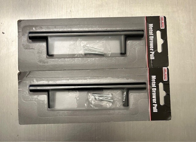 2 Tool Bench Black Metal Drawer Pull Handles NEW
