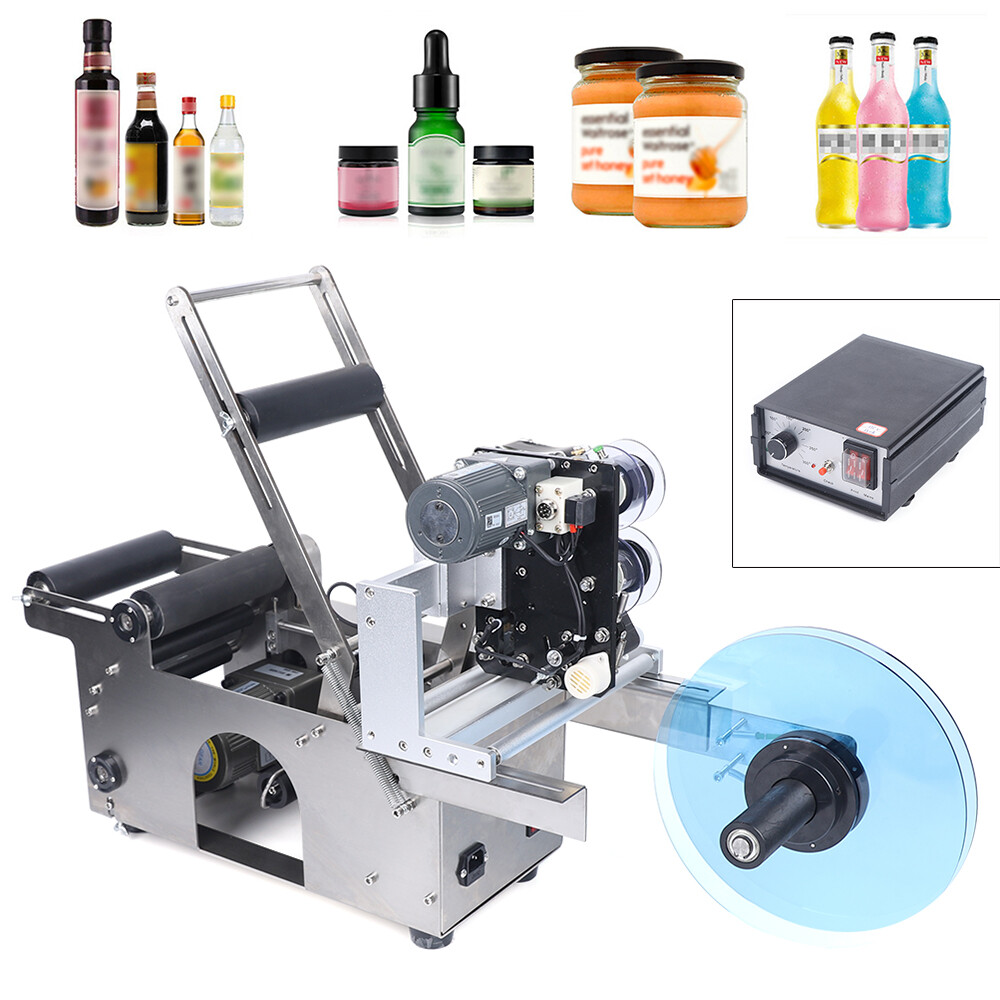 Semi-Automatic Round Bottle Labeling Machine, 20-40pc/Min Labeling Speed Labeler