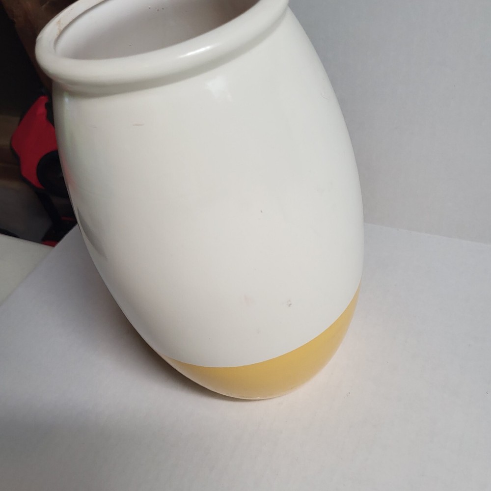 Vase Yellow White 2 Tone 10" LTM