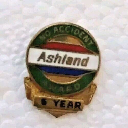 Vtg Ashland Oil 5YR Employee Service No Accident Award  Lapel Tack Hat Pin EUC