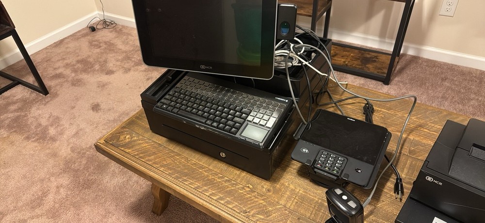 NCR POS System Barcode Scanner, Printer, Keyboard Cash Register