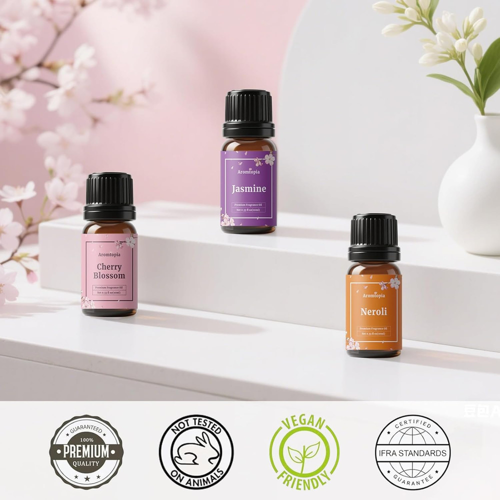 Floral Essential Oils Set for Diffusers, 6x10ml