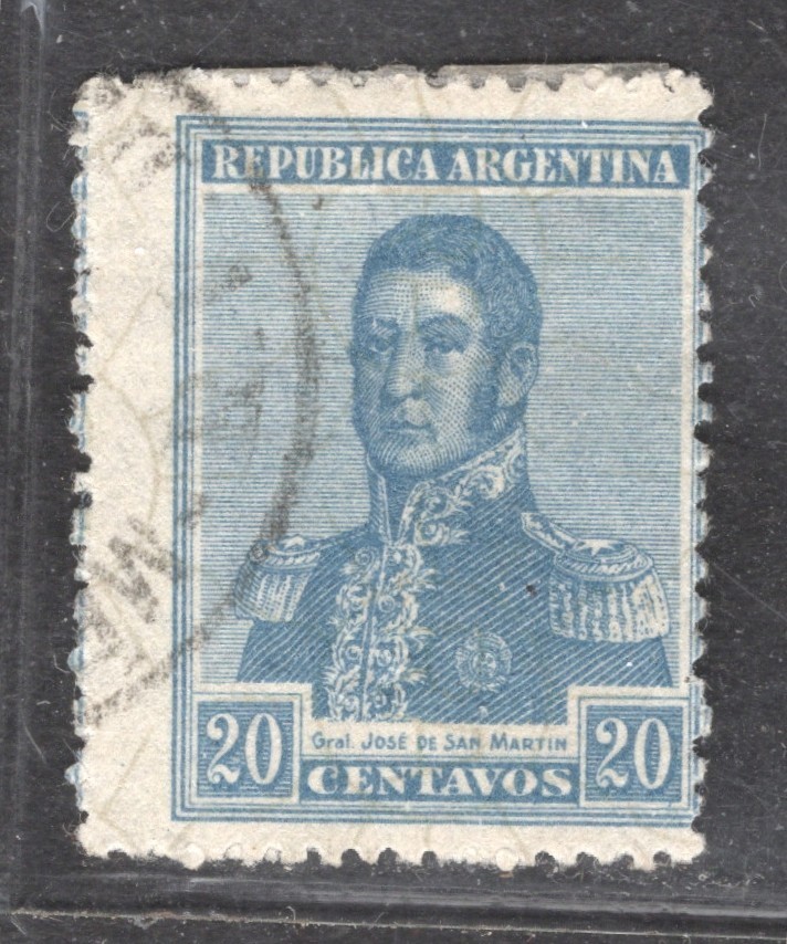 Perfectly Flawed Argentina EFO  20¢ SN AR 239 - General San Martin - Misperf
