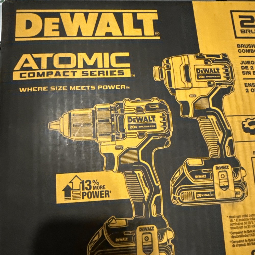 DEWALT ATOMIC 20V MAX Cordless Brushless Compact Drill/Impact Combo Kit DCK278C