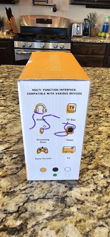 DBLION A10 Mini Projector Yellow Desktop, Multifunctional Interface, Own Audio