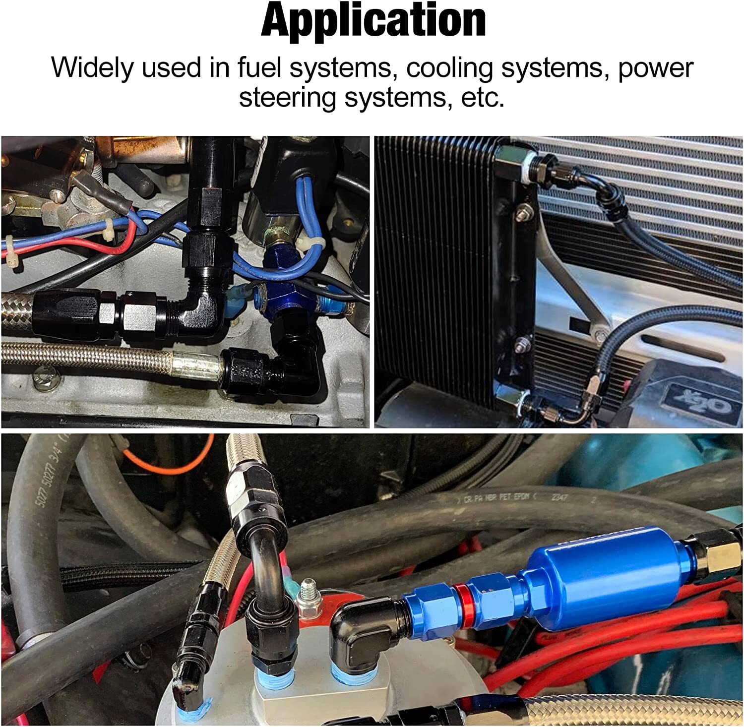 4AN 6AN 8AN 10AN to 1/4" 3/8" 1/2" NPT Male 90 Degree Fitting Straight Adapter