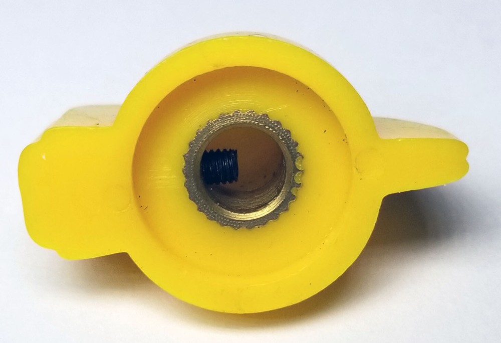 Yellow Chicken Head Knobs with Brass Insert and Set Screw 3 Pcs