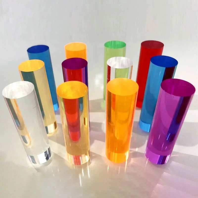 Colourful Solid Acrylic Plexiglass Round Rod Circular Bar Transparent PMMA