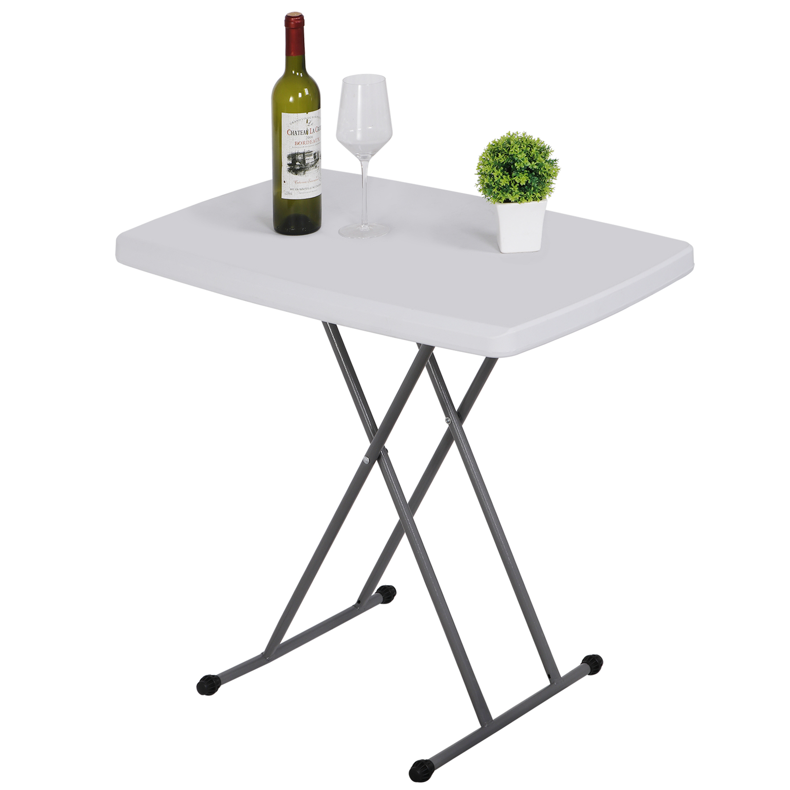 30" Plastic Card Table with Resin Top Game Table for Puzzles Crafting Folding