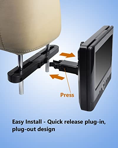 Car Headrest Mounts, Angle Adjustable Headrest Dual Screen DVD Player Mount