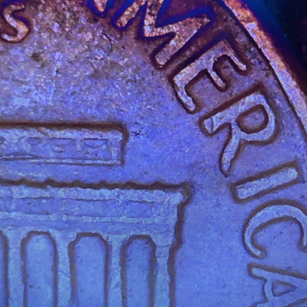 🔥1970 D, Lincoln Cent, "Floating Roof Error" weak FG Initials🔥