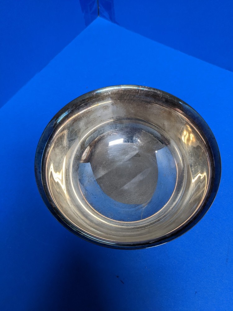 Silver plated solid footed dish/bowl ~ Pictorial marks Crown S Shield