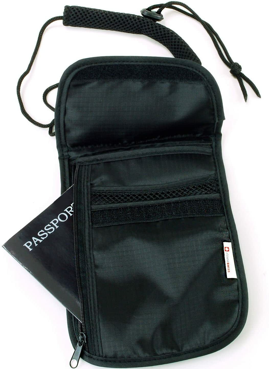 Alpine Swiss Travel Neck Pouch Travel Wallet Under Wallet Security Stash