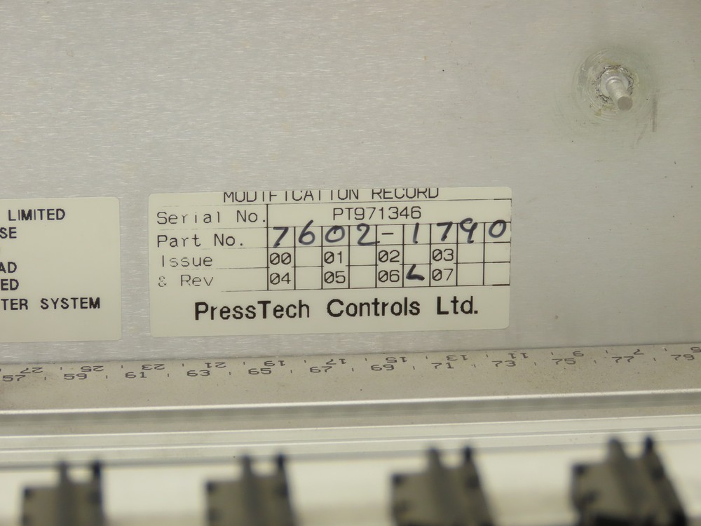 PressTech 7602-1790 Chassis Backplane Front Panel Driver Motrol Utility Boards