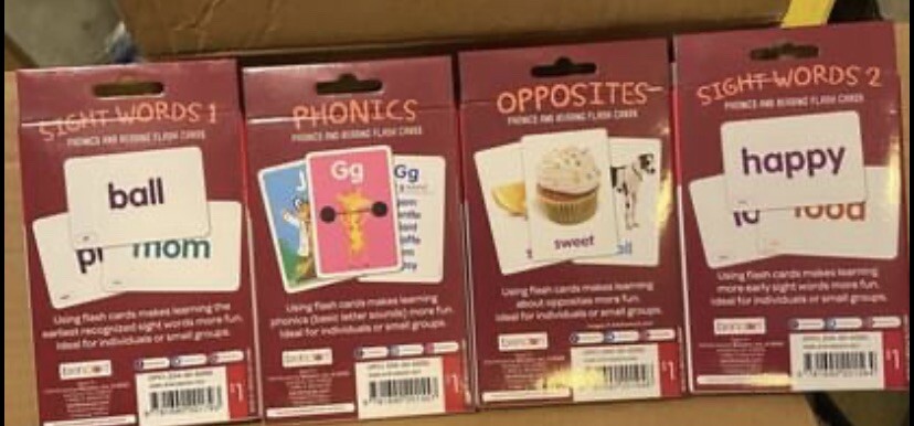Math Phonics Reading Writing Teaching Learning Flash Cards LOT of 4 NEW!