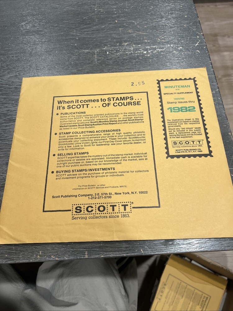 SCOTT MINUTEMAN 1982 SUPPLEMENT # 14 - US and UN STAMP ALBUM PAGES