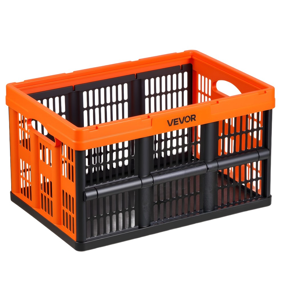 VEVOR Plastic Collapsible Storage Bins 45L 6 Packs Stackable Fold Storage Crates