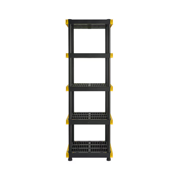 Project Source 5 -Tier Heavy Duty Black Plastic Utility Shelving Unit