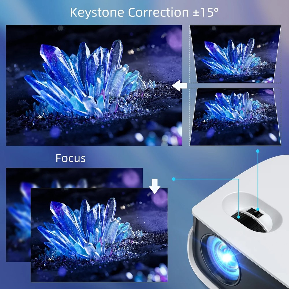 🔥TOPVISION 1080P Mini Projector with Bluetooth,Keystone Correction, 240 inch🔥
