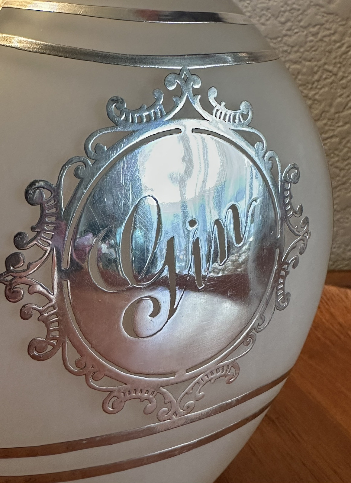 Art Deco Decanters Sterling Silver Overlay Gin Scotch Pair Pinch Bottle Barware