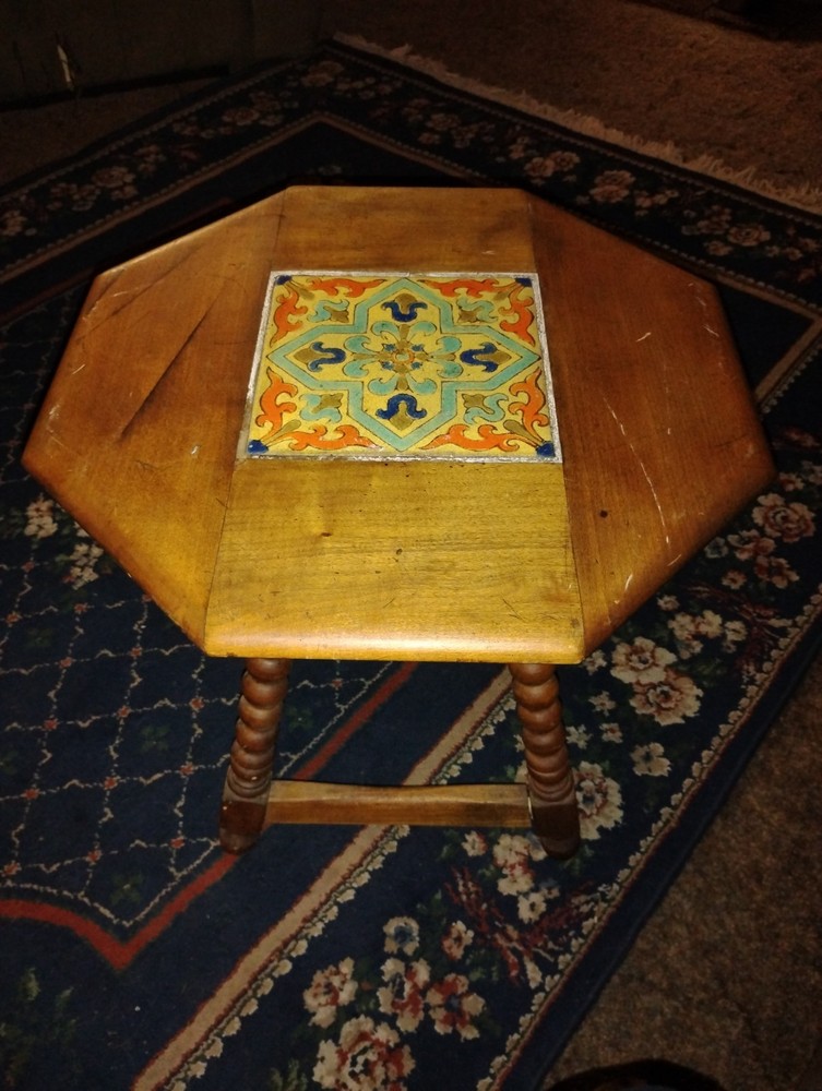 vintage tile top table