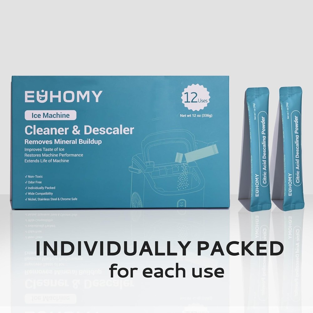EUHOMY Ice Maker Cleaner & Descaler | 12 Use & Individually Packed | Ice Machine