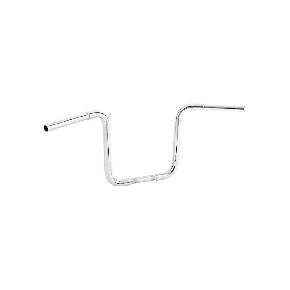 Chrome Motorcycle Handlebar, 14" Rise, Comfortable Grip, Fits Most Models