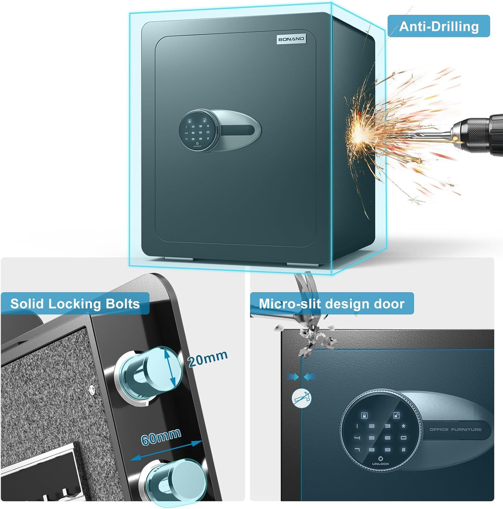2.2 Cub Safe Box with Touch Screen Keypad & Mute Function, Home/Office Safe