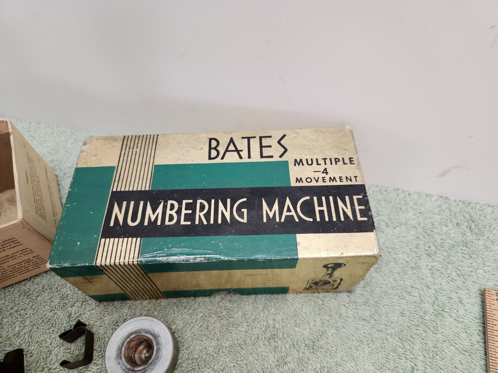 2 Bates Multiple 4 Movement Numbering Machine 6 Wheel & Box