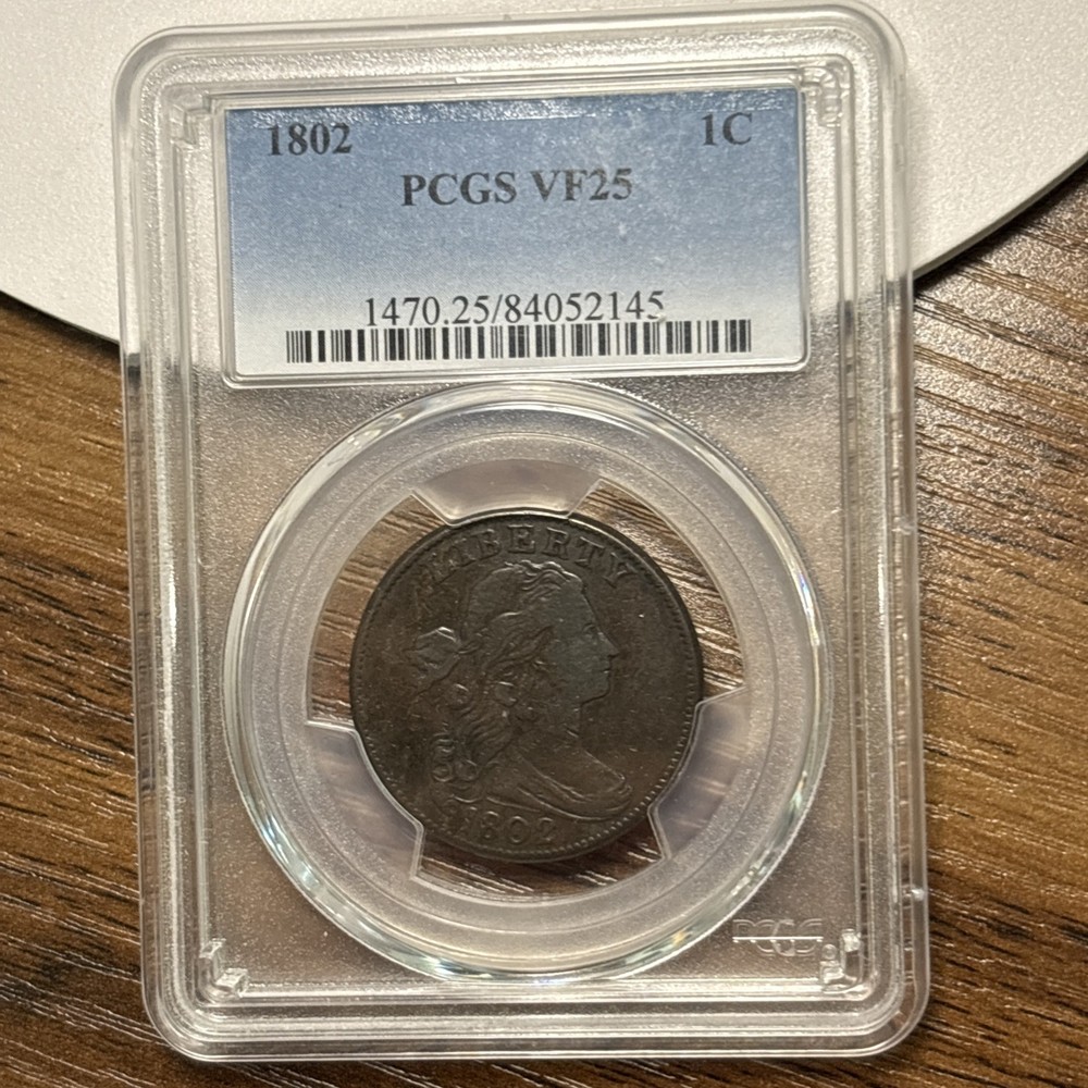 1802 Draped Bust Large Cent : PCGS VF25